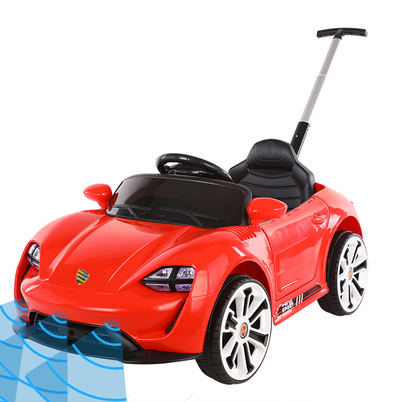 正品儿童电动玩具小汽车四轮可坐人充电遥控手推杆宝宝男女孩1到3
