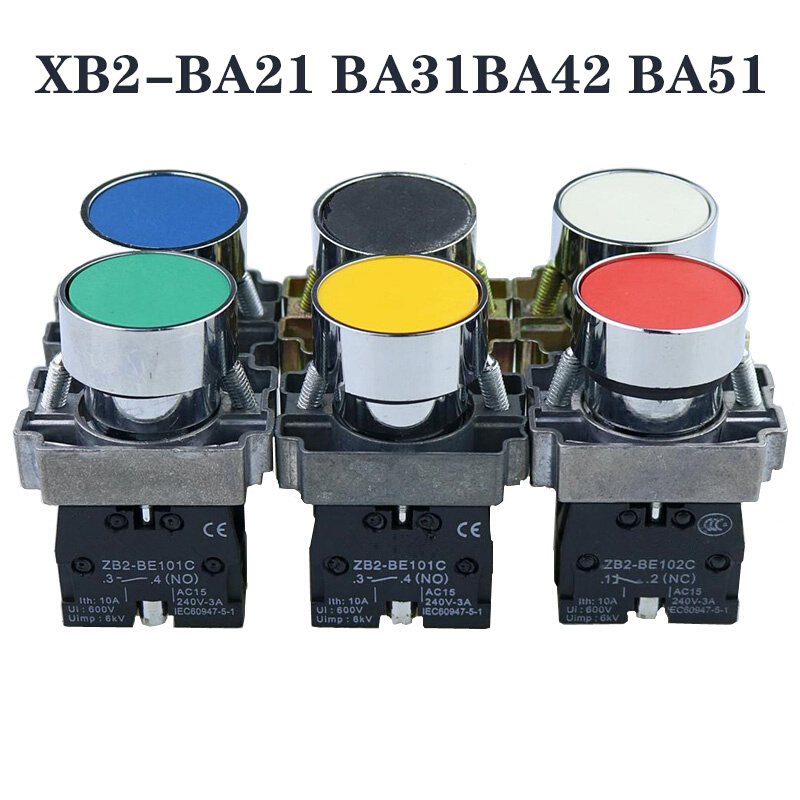 XB2BA31C BA51C BA21 BA42C 平头绿色按钮 启动按钮 开关铜件银点