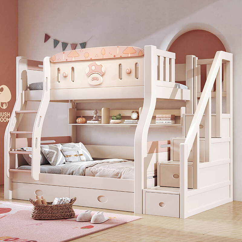 上下床双层床全实木经济型高低床女孩两层子母床上下铺木床儿童床