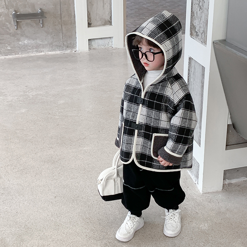 男童外套秋冬季2023新款两面穿儿童装加绒加厚洋气冬装羊羔毛棉衣