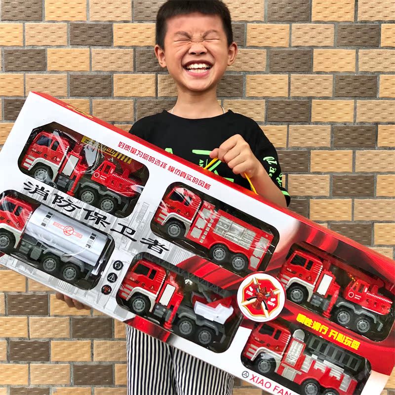 2023新款消防车儿童玩具男孩套装3岁4宝宝洒水车工程车吊车小汽车
