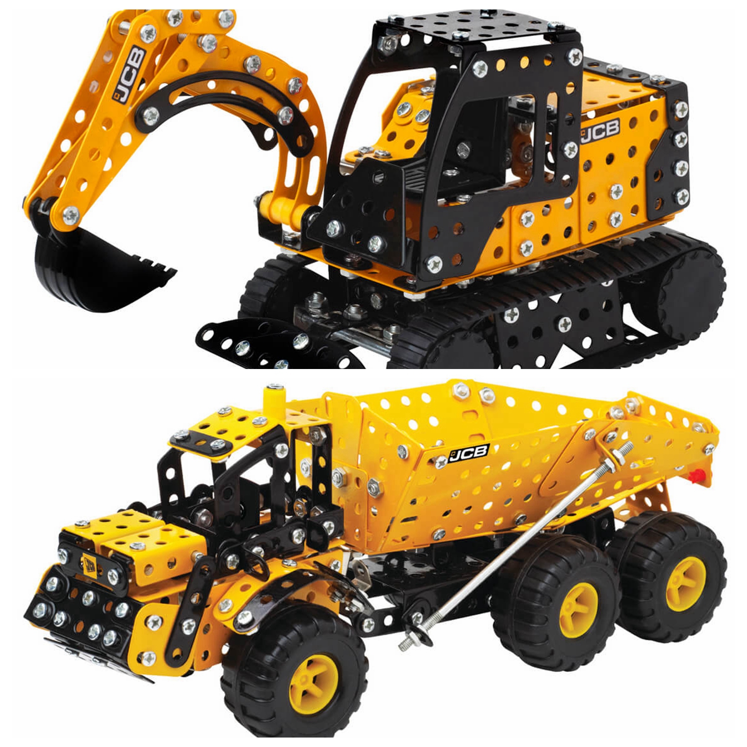 JCB正版授权自卸汽车履带挖掘机施工设备工程车 拼装儿童益智玩具