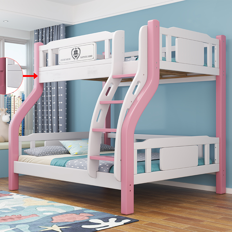 全实木上下铺双层床儿童子母床高低双人学生宿舍橡木多功能组合床