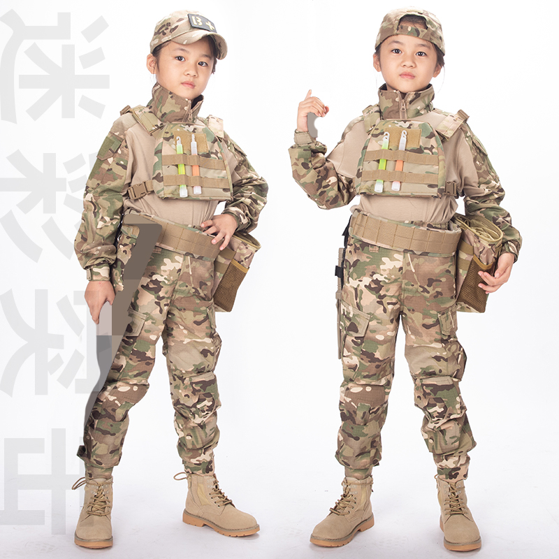 儿童迷彩蛙服套装六一节男女童中小学生军训夏令营表演出服亲子服