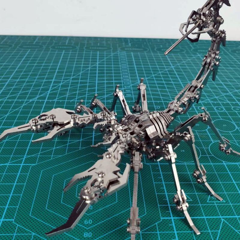 新品洛克匠钢魔兽蝎子拼图机械立体3d不锈钢金属模型成年玩具组装