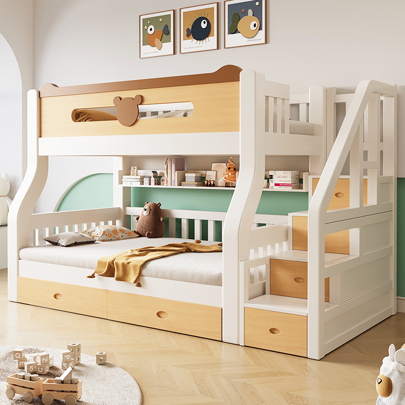 实木儿童床姐弟上下床子母床家用现代简约成人高低床上下铺双层床