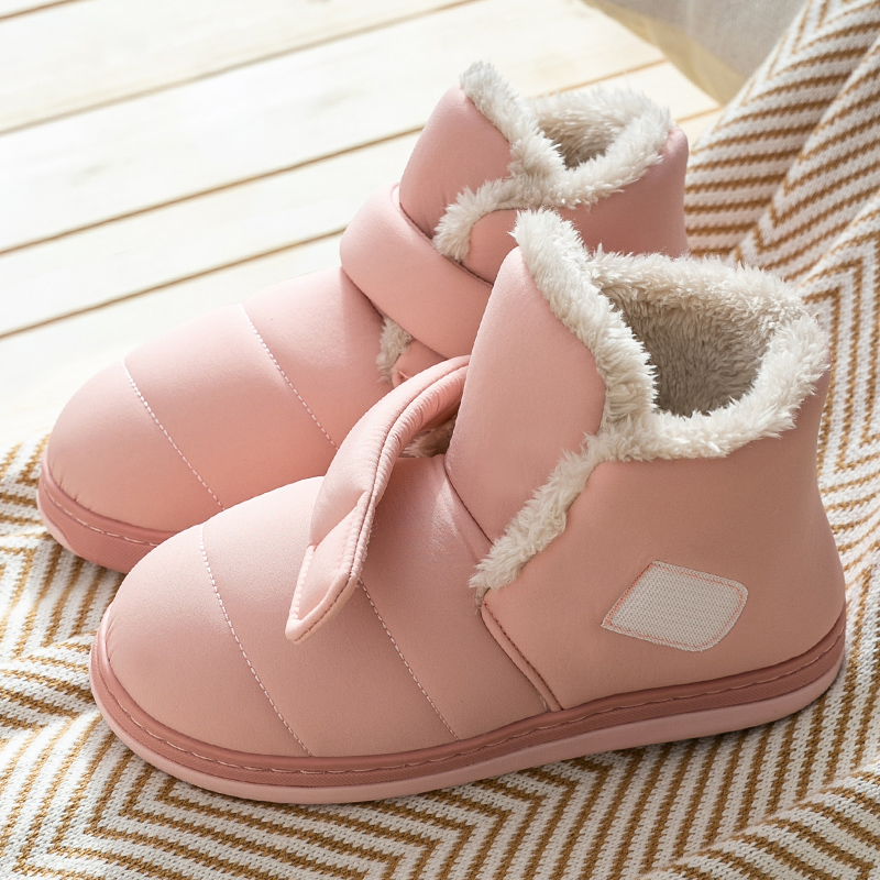 棉拖鞋女冬季保暖防滑室内家居棉鞋居家用厚底包跟情侣外穿月子鞋