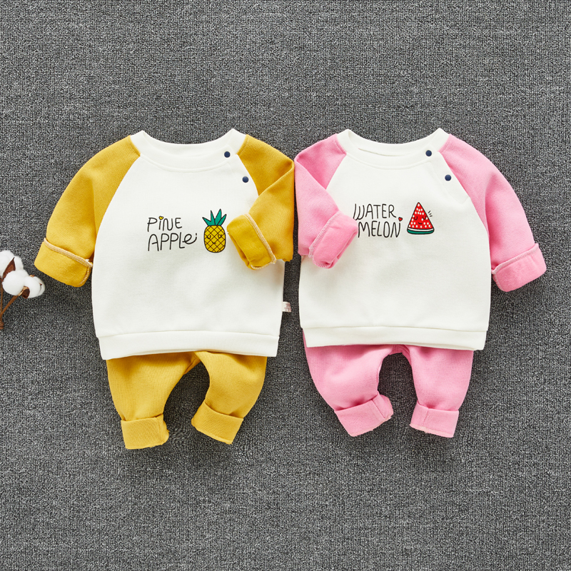 宝宝秋季套装小童水果两件套男女婴儿衣服洋气卫衣裤子潮一岁两岁