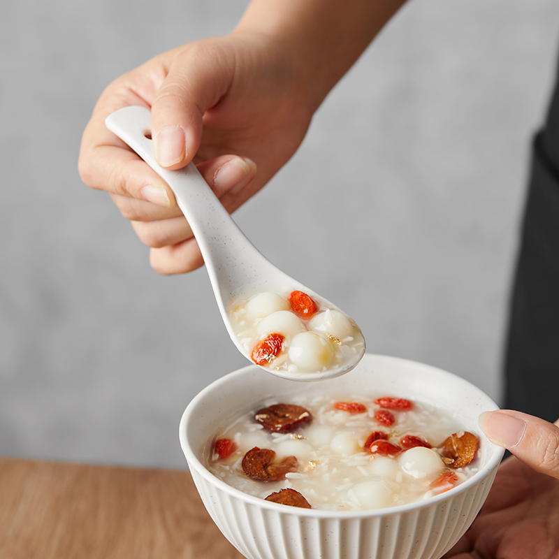 日式家用陶瓷汤匙儿童吃饭盛汤喝汤勺粥勺餐厅调羹厨房调味小勺子