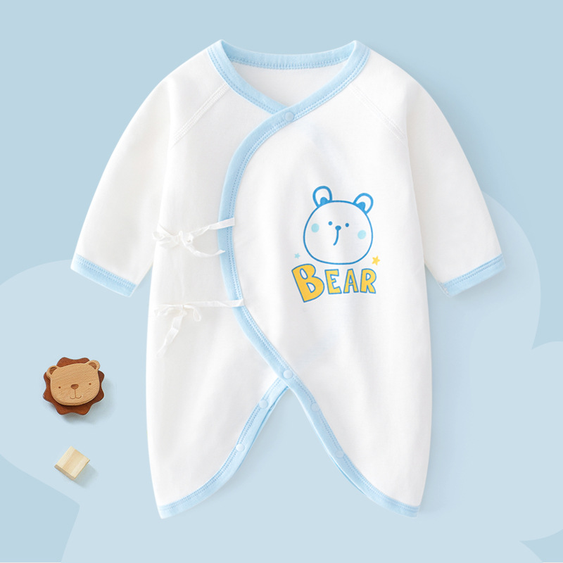 婴儿春装和尚服新生婴儿儿连体衣0-6月四季初生宝宝哈衣纯棉衣服3