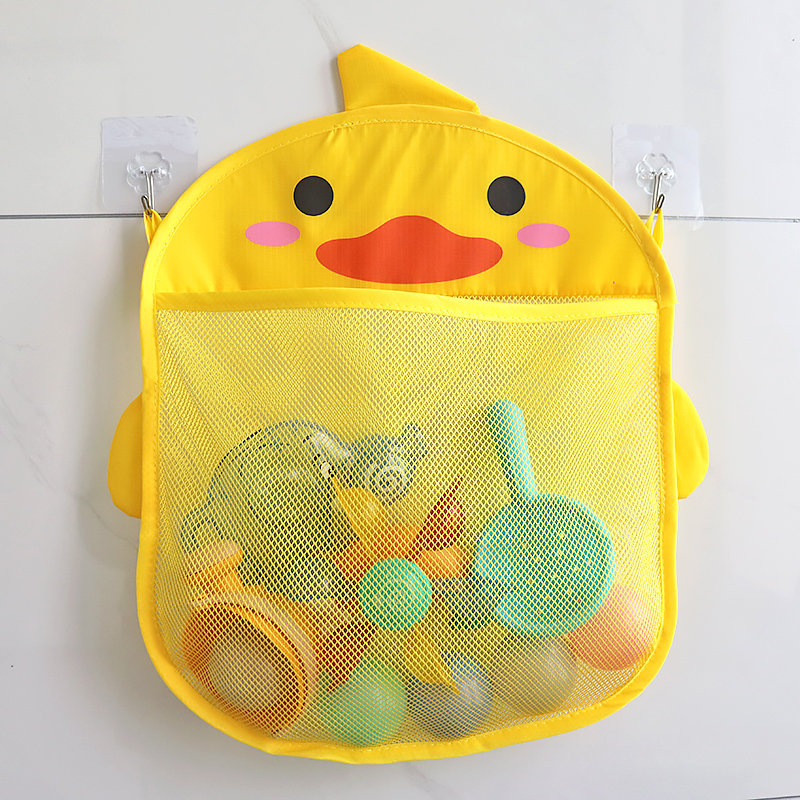宝宝浴室洗澡玩具婴儿收纳袋子卡通小黄鸭洗浴用品滤水戏水玩具网