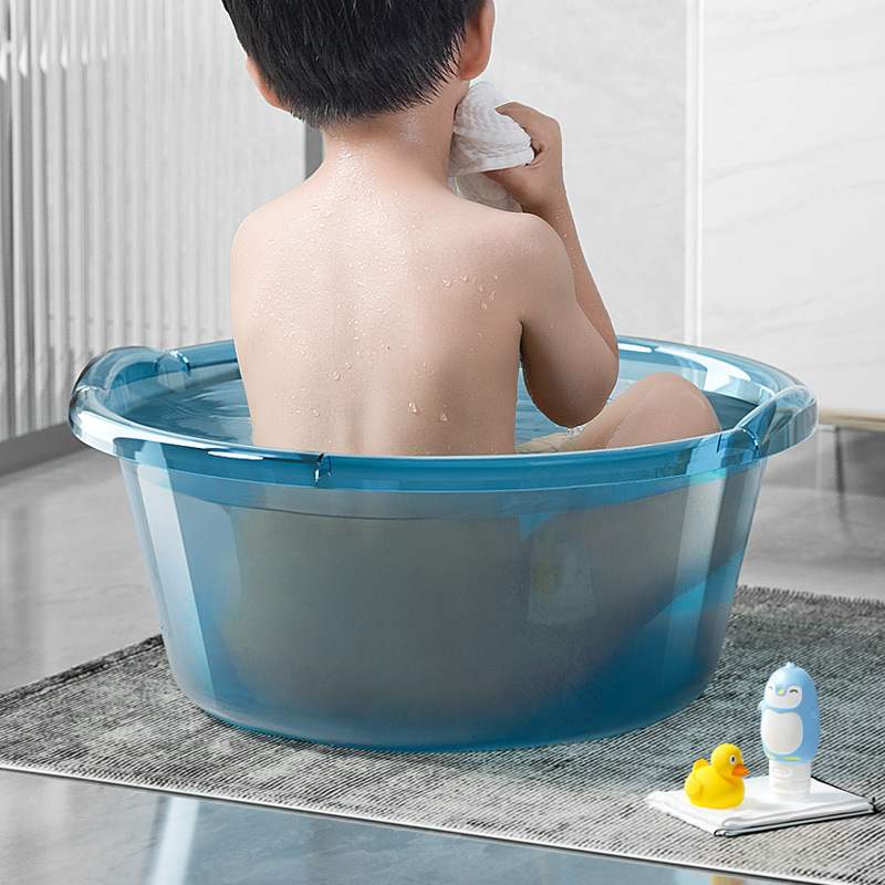 宝宝洗澡盆婴儿塑料家用洗衣盆床单被罩透明超大浴室盆开水洗脚盆