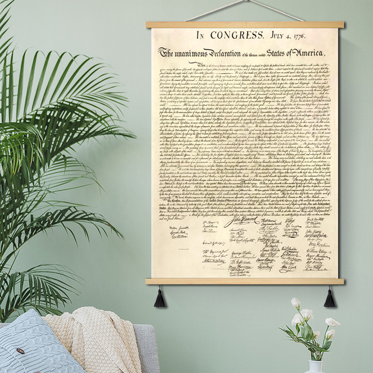 美国独立宣言 The Declaration of Independence复古海报布艺挂画