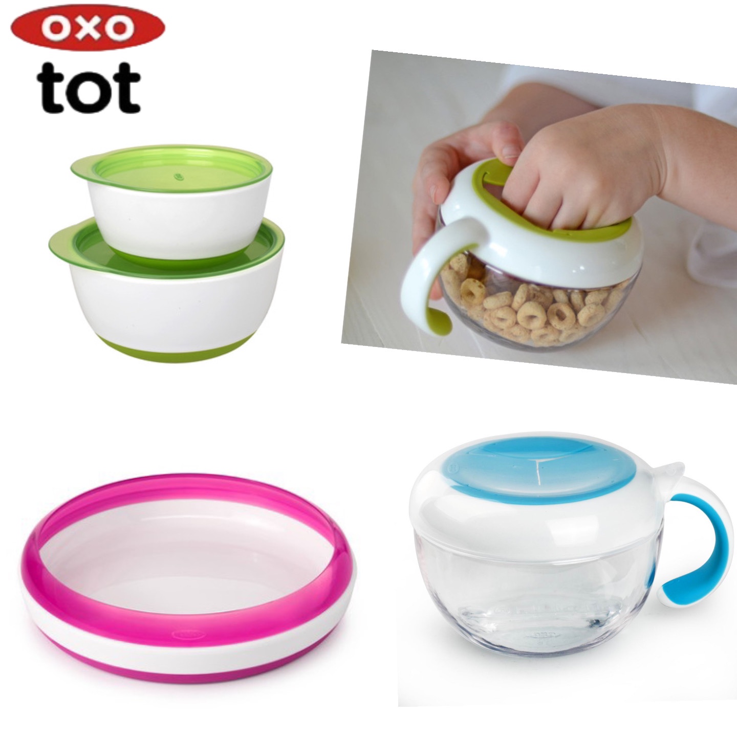 【现货】美国OXO婴儿宝宝儿童辅食练习餐具 防滑可微波/拆卸餐盘