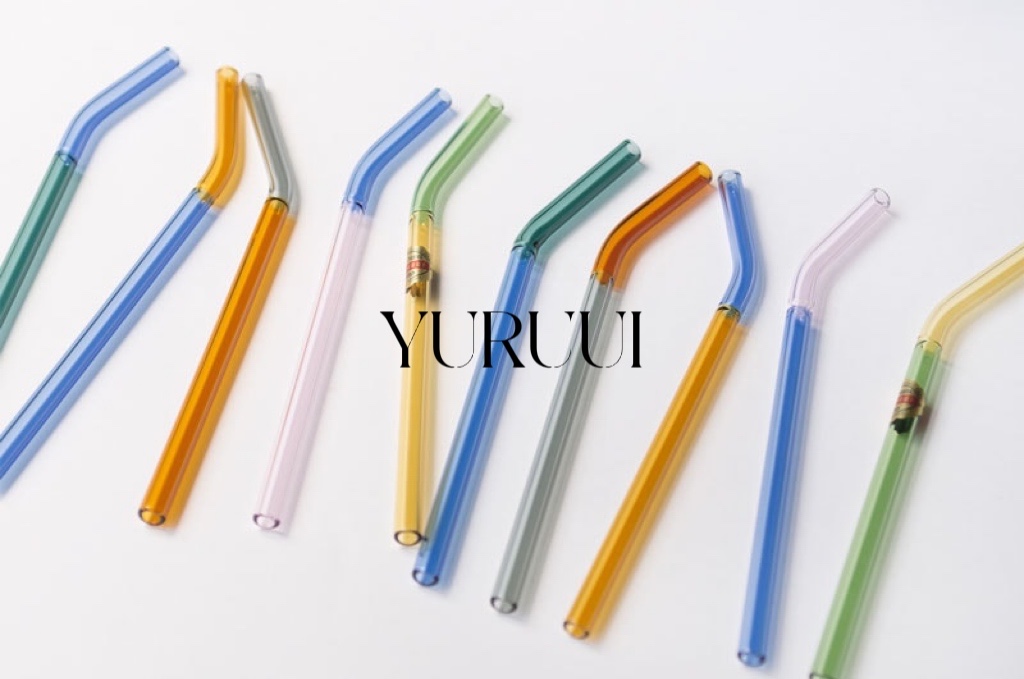 [YURUUI设计师]日本Amabro双色彩色高硼硅玻璃环保吸管可重复使用