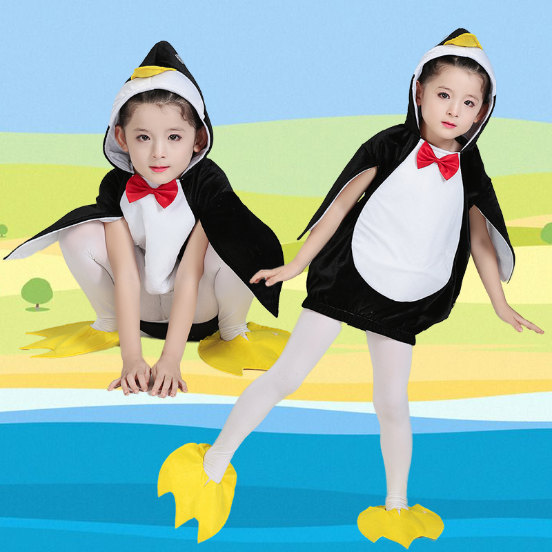 儿童动物服小企鹅服装六一幼儿园宝宝动物造型亲子游戏企鹅演出服