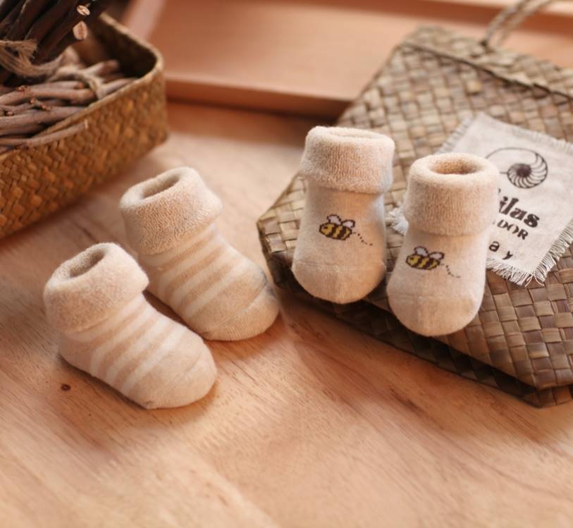 新出生胎袜新生婴儿儿袜子0到3个月宝宝秋冬季中筒袜子外出0一1岁