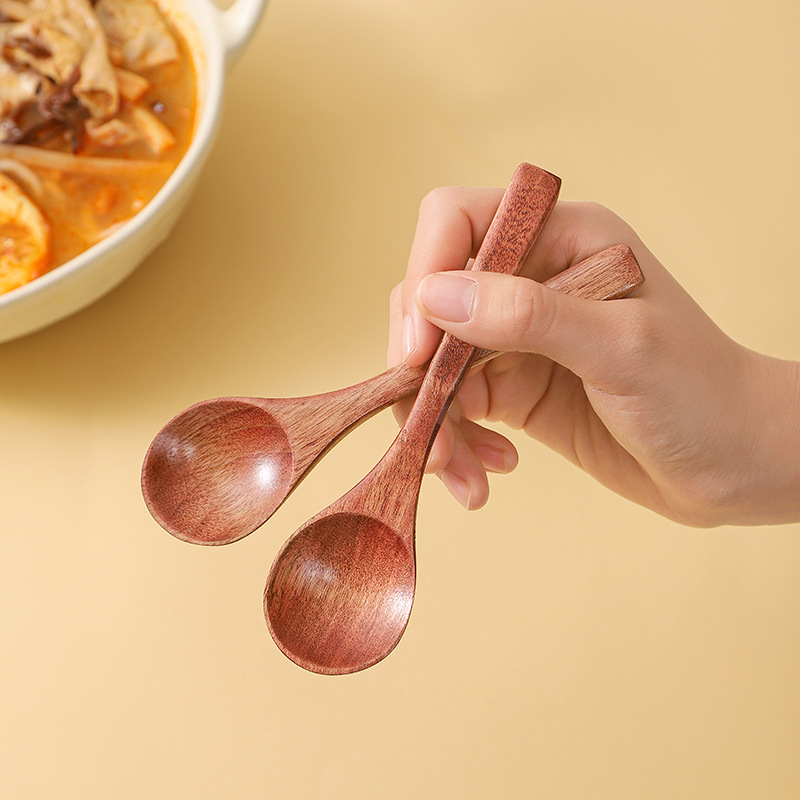 批量木质勺子小调羹日式儿童木勺蜂蜜勺 咖啡勺