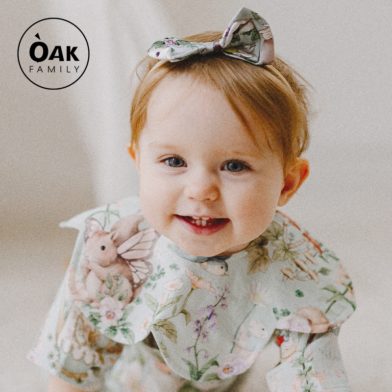 Oak Family新生婴儿口水巾夏季薄款竹棉防水吐奶巾0-3岁宝宝围嘴