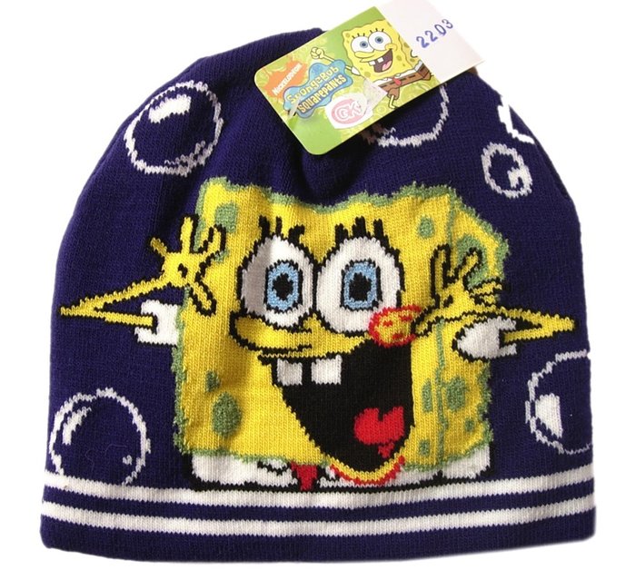 海绵宝宝 毛线帽 小童 帽子 保暖帽 护耳帽 造型 Spongebob 毛帽