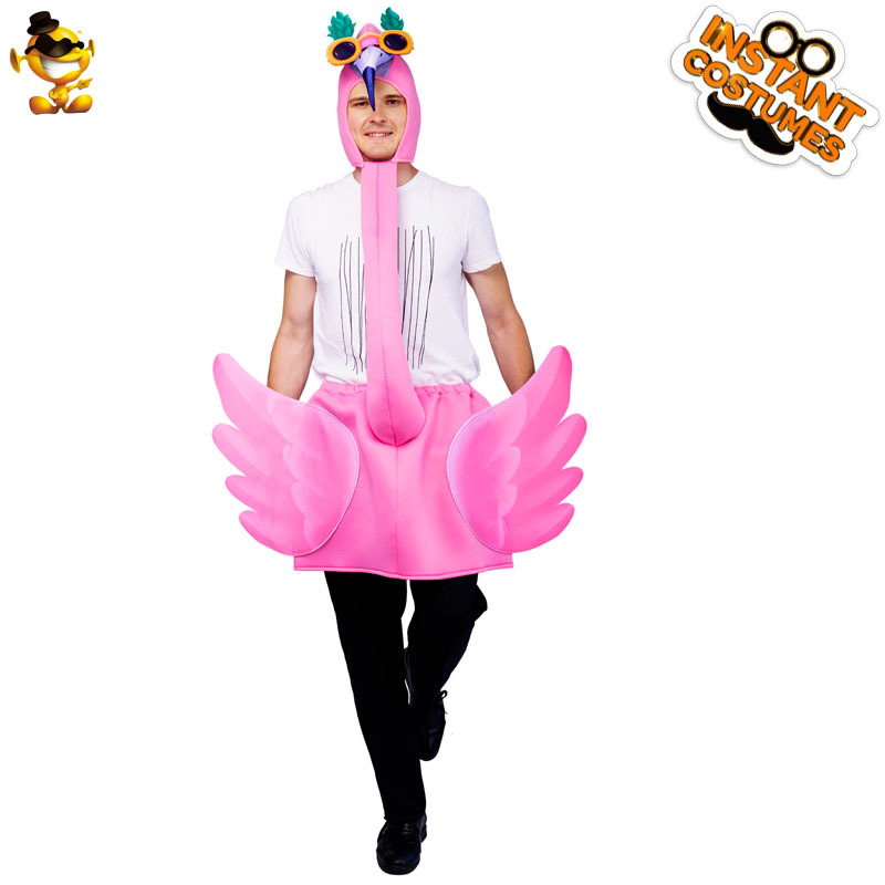 万圣节粉色火烈鸟舞台演出服饰 狂欢节搞笑派对服 大人角色扮演服