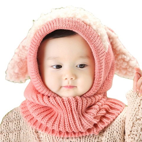 毛线帽子儿童披肩围脖保暖斗篷3750韩版小狗冬款婴儿公主妈妈披风