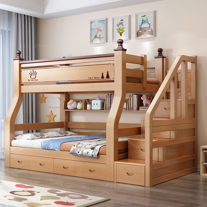 推荐上下床双层床全实木高低床大人儿童上下铺木床多功能小户型子