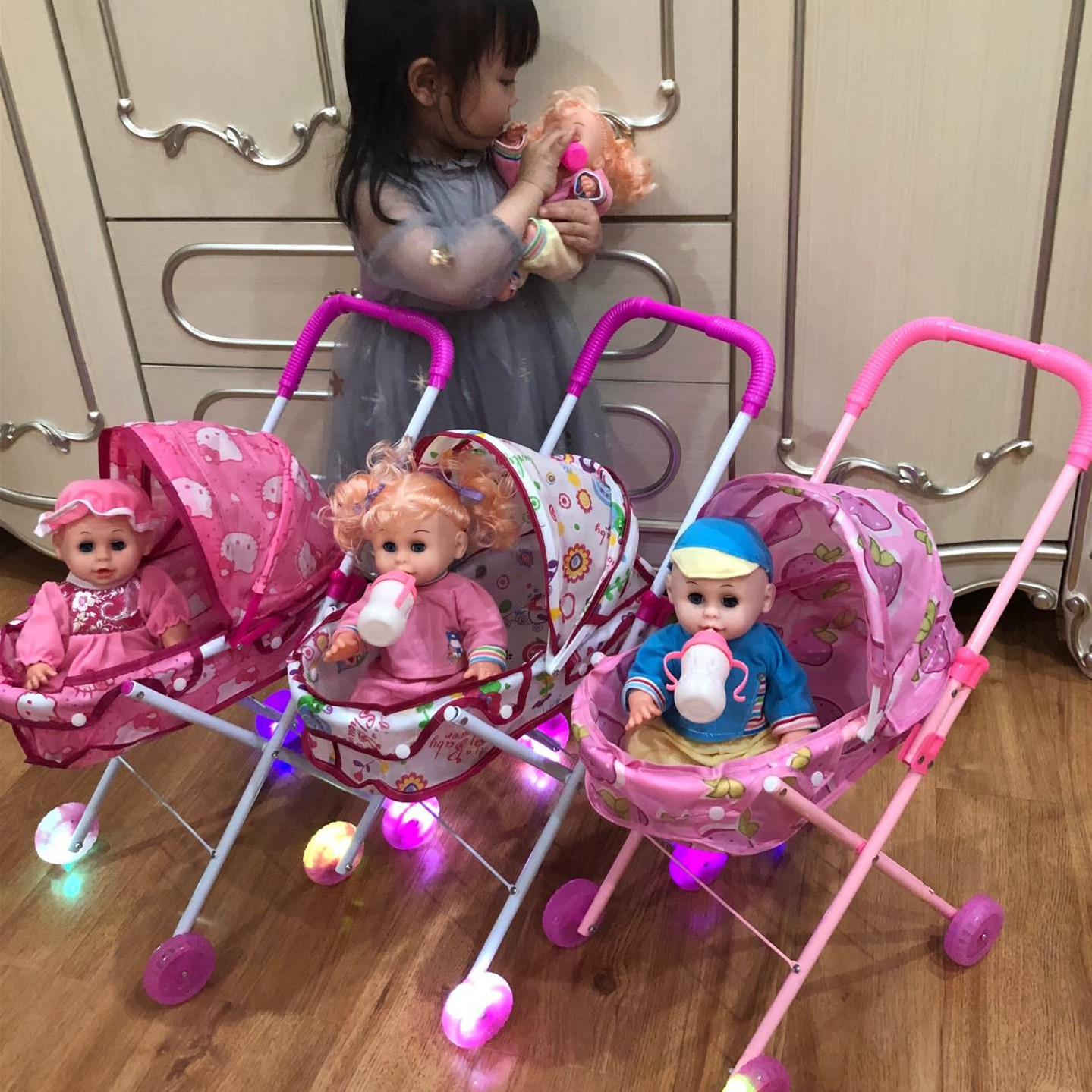 儿童玩具推车带娃娃女童孩过家家手推仿真购物车婴儿宝宝生日礼物