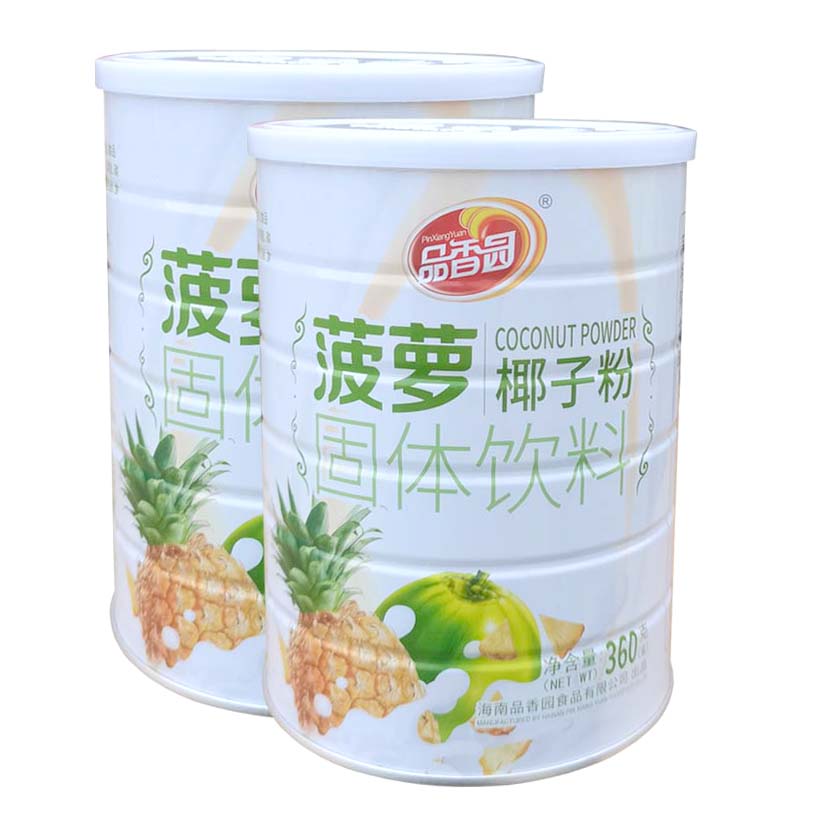 品香园菠萝椰子粉360g/320g装海南特产水果椰奶粉送礼速溶冲饮椰
