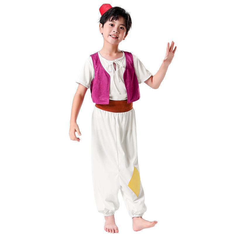 外贸欧美亚马逊万圣节cos服装阿拉丁神灯王子儿童角色扮演服套装
