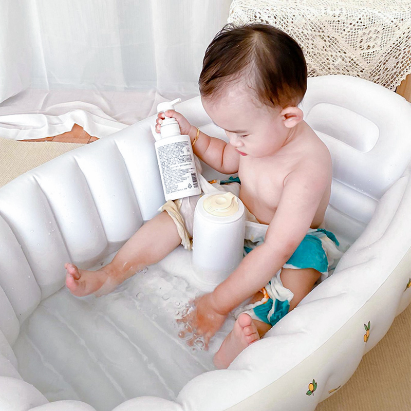 新品ins韩风可折叠婴儿充气洗浴盆宝宝坐躺家用儿童游泳池防滑洗