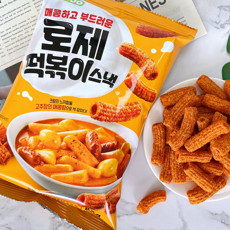 CU便利店涞可香辣芝士味年糕条韩国进口休闲零食膨化食品83g*3