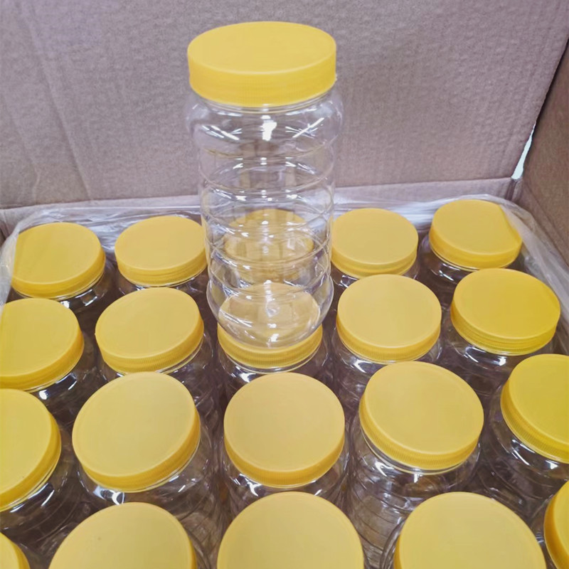 蜂蜜瓶塑料瓶500g1斤2斤装透明食品罐子加厚纸箱包装密封罐田园风