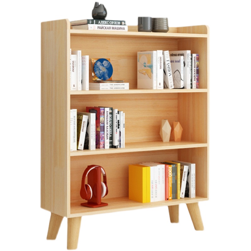 实木书架简约木柜儿童松木收纳柜储物柜学生书柜落地置物架可定制