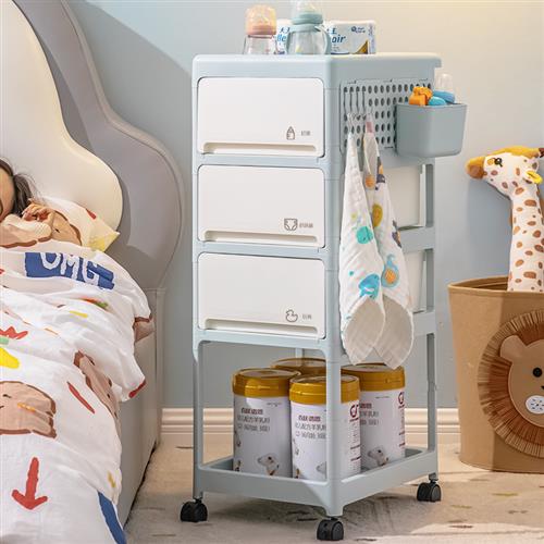 婴儿用品置物架小推车新生儿宝宝储物架移动床头卧室奶粉罐收纳架