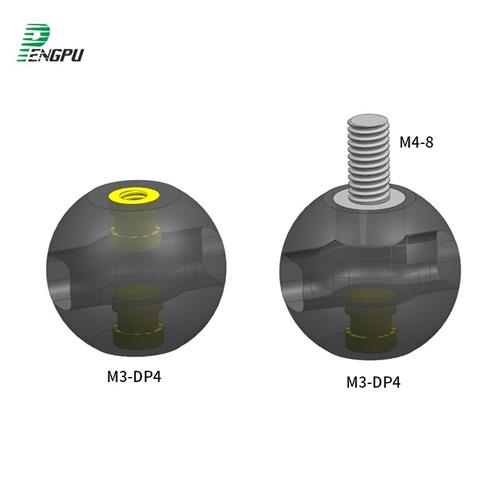 橡胶减震器M3球形橡胶减震垫泵用减震器pengpu 缓冲垫 公母避震器