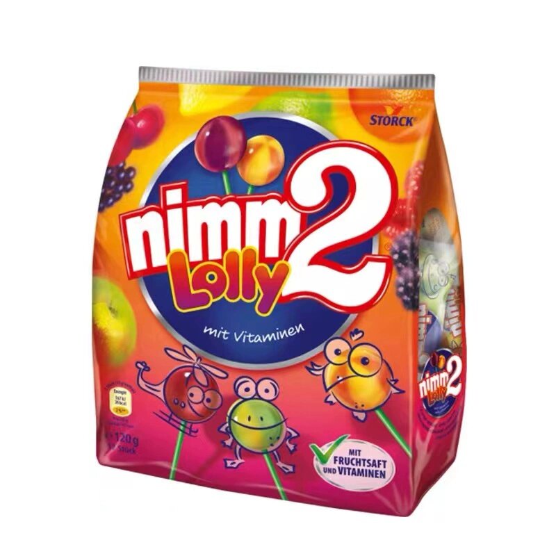 德国二宝糖nimm2棒棒糖儿童水果味果汁维生素无添加宝宝进口糖果