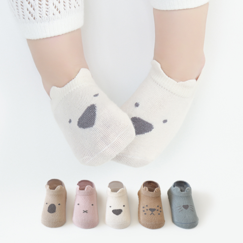 婴儿童地板袜夏季薄款男女宝宝纯棉防滑室内隔凉学步幼儿短船袜子