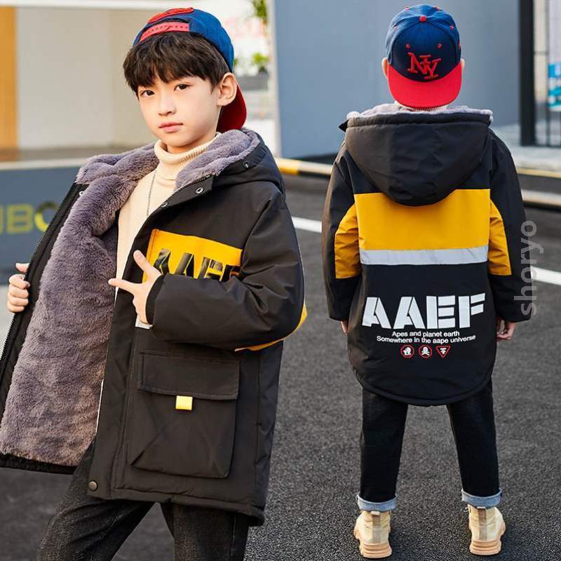 韩版冬季@2021男童儿童棉服新款冬天棉衣童装加厚外套棉冬装加绒