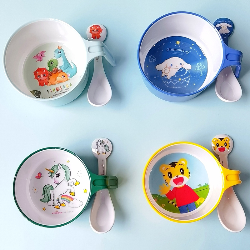 五和宝宝碗儿童碗食品级专用婴儿手柄吃饭饭碗家用汤碗幼儿园餐具