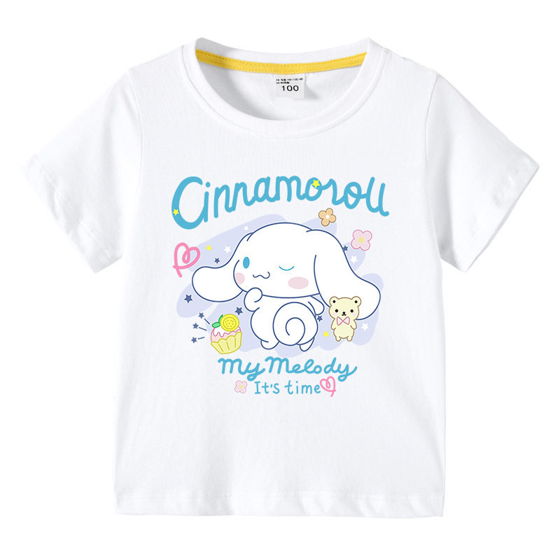 新品玉桂狗衣服女童夏季短袖T恤儿童可爱粉色洋气夏装大耳狗宝宝