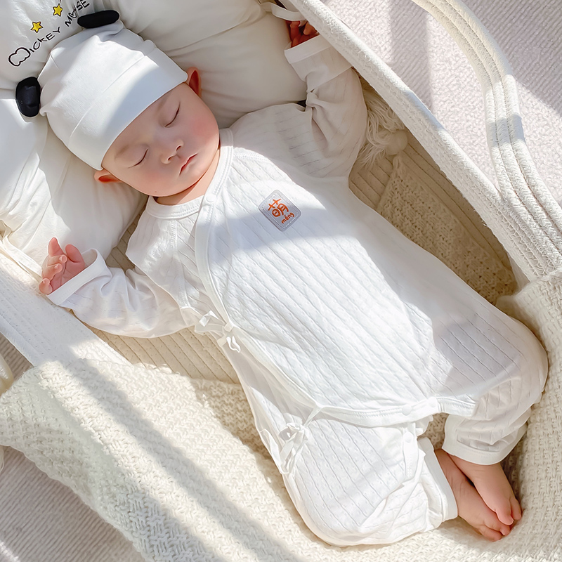 婴儿夏装空调服睡衣哈衣新生儿连体衣初生满月和尚服男女宝宝衣服