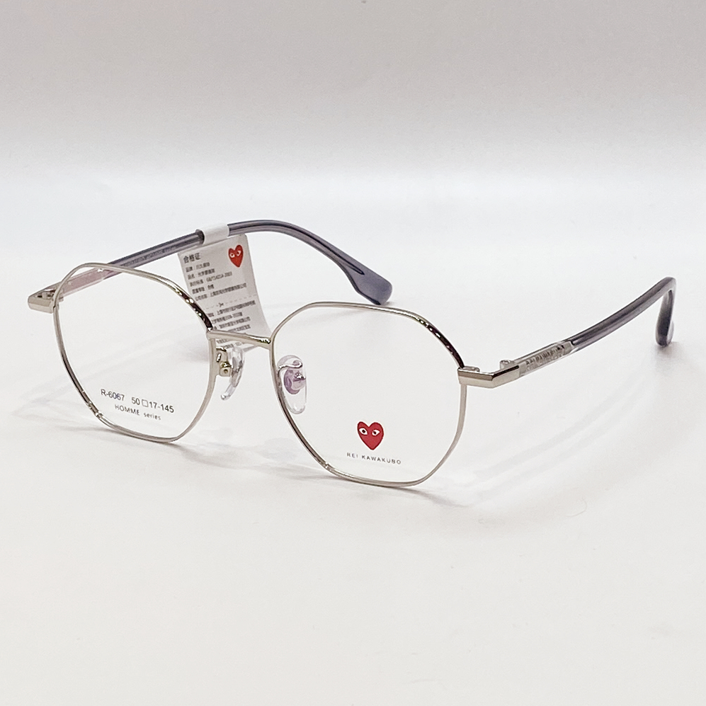 川久保玲金属不规则眼镜框镜架男韩版多边形素颜近视眼睛女潮6067