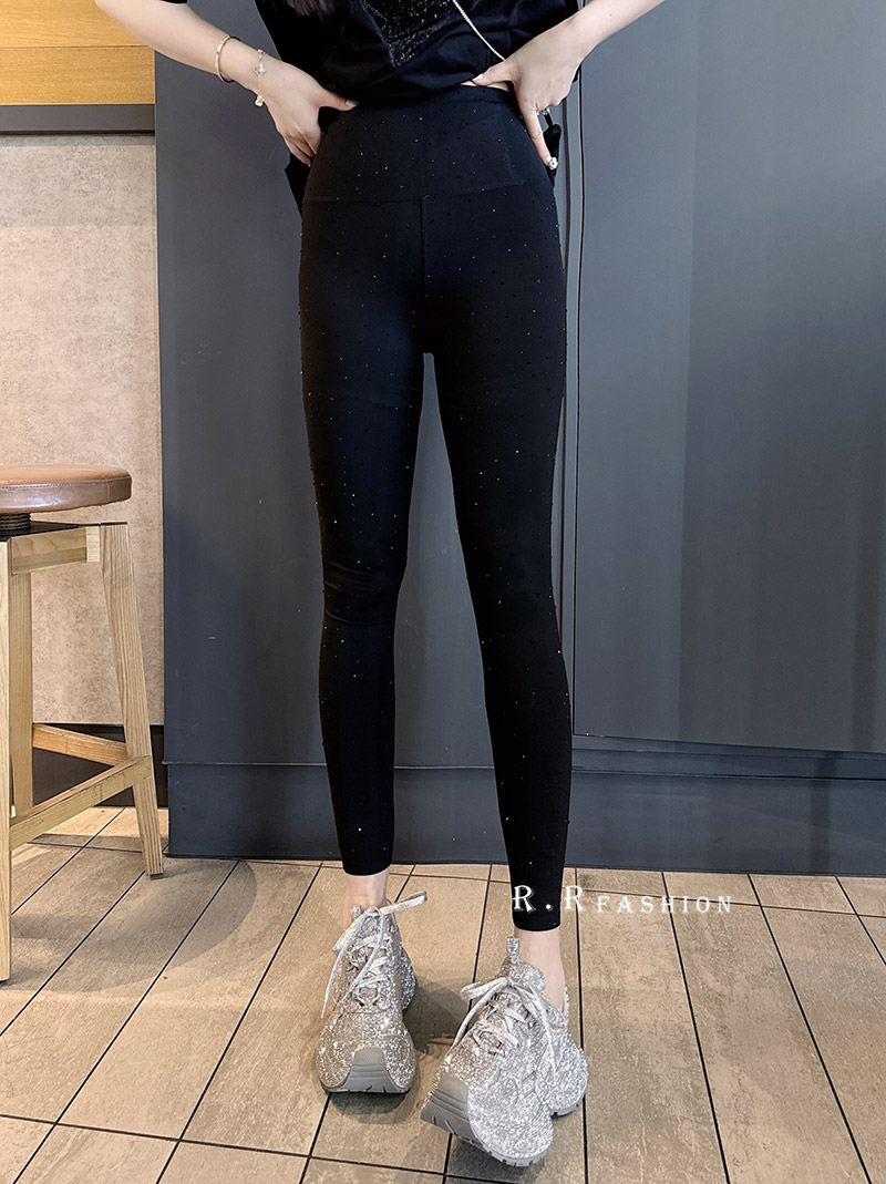 RR fashion 2024春季新款欧洲站高腰打底裤女瑜伽裤紧身芭比裤