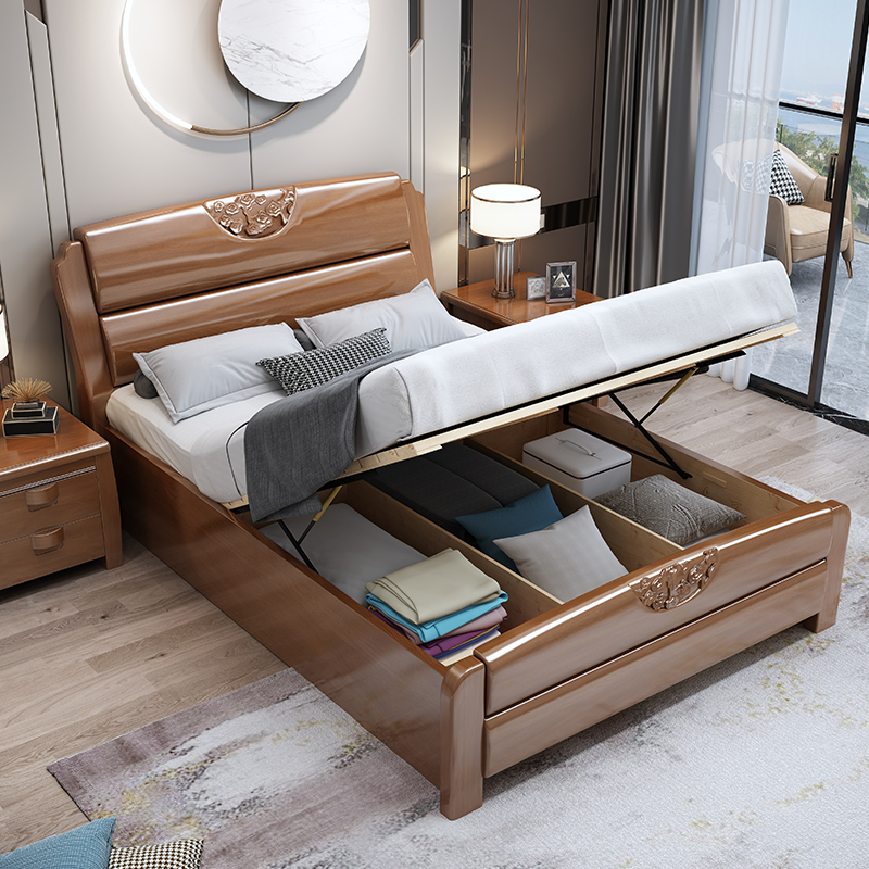 定制实木床12米135米童床单人床1米小户型现代15米双人床储物婚床