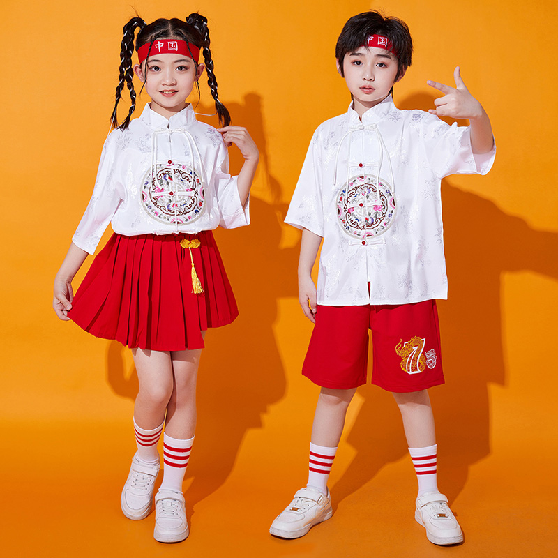 六一儿童拉拉队演出服中小学生啦啦操运动会开幕式中国风合唱服装