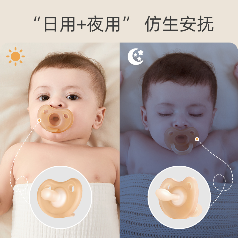 安抚奶嘴新生婴儿0-3到6个月以上宝宝防胀气软硅胶睡觉神器