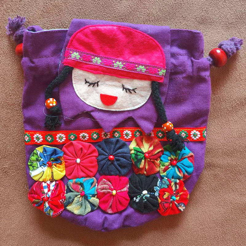 云南民族风背包手工布艺包可爱斜跨包儿小女孩童包休闲包