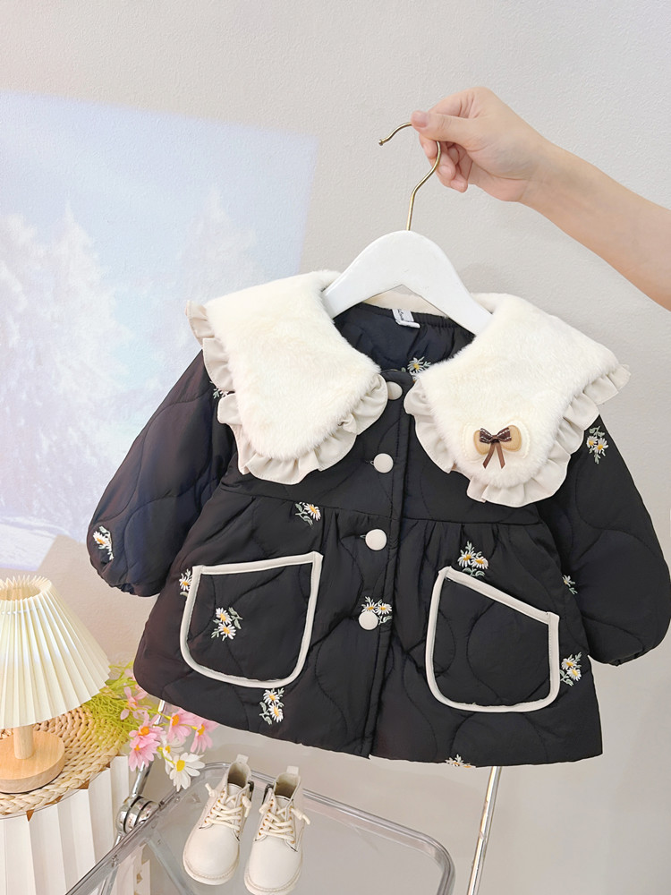 2023冬季冬装宝宝儿童棉袄棉衣加厚保暖女童一加绒新款洋气岁棉服