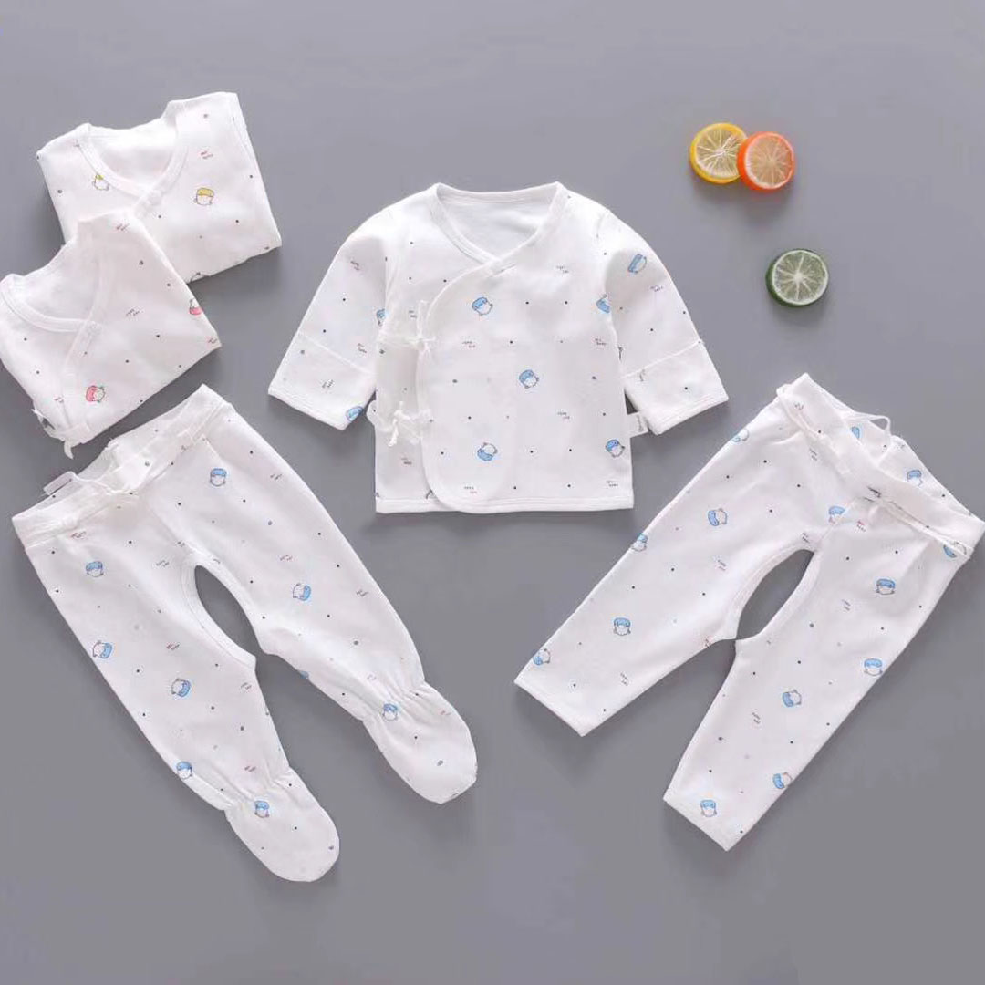 宝宝和服纯棉包脚内衣套装新生儿绑带胎衣连脚裤子0-3个月1婴儿服